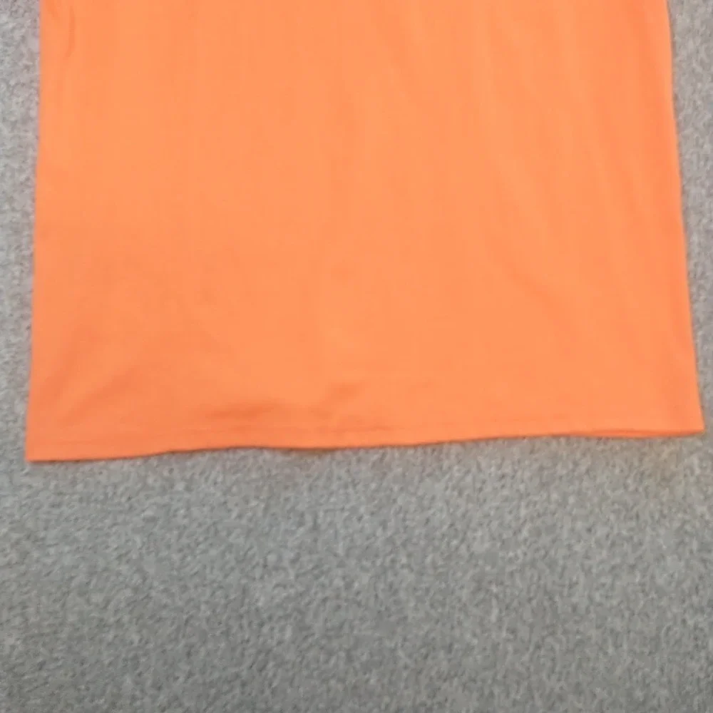 Hanes Heavyweight 50/50 Orange Short Sleeve T-Shirt Mens Large Solid Crewneck